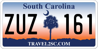 SC license plate ZUZ161