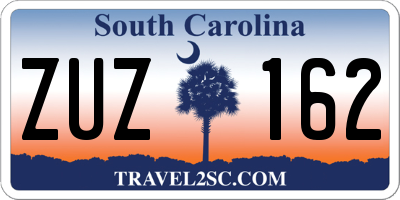 SC license plate ZUZ162