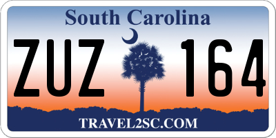 SC license plate ZUZ164