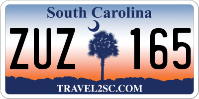 SC license plate ZUZ165