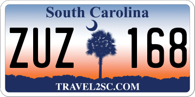 SC license plate ZUZ168