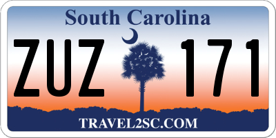 SC license plate ZUZ171