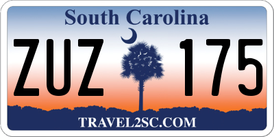 SC license plate ZUZ175
