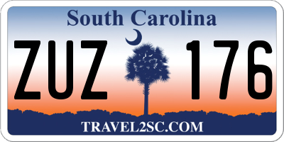 SC license plate ZUZ176