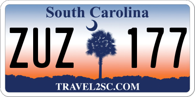 SC license plate ZUZ177