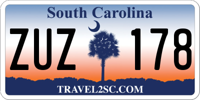 SC license plate ZUZ178