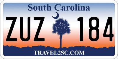 SC license plate ZUZ184