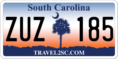 SC license plate ZUZ185