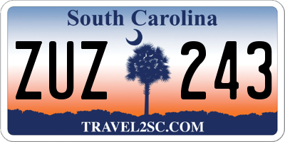 SC license plate ZUZ243