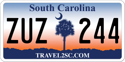 SC license plate ZUZ244