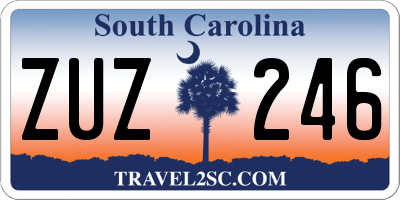 SC license plate ZUZ246
