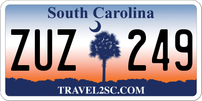 SC license plate ZUZ249