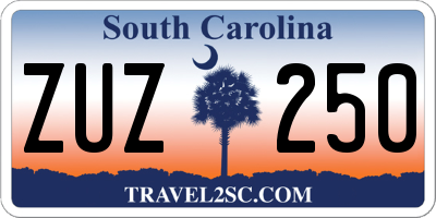SC license plate ZUZ250