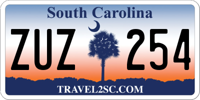 SC license plate ZUZ254