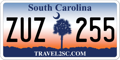 SC license plate ZUZ255