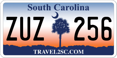 SC license plate ZUZ256