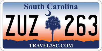 SC license plate ZUZ263