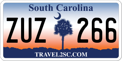SC license plate ZUZ266