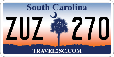 SC license plate ZUZ270