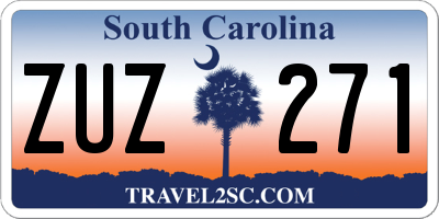 SC license plate ZUZ271