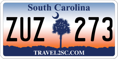 SC license plate ZUZ273