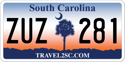 SC license plate ZUZ281