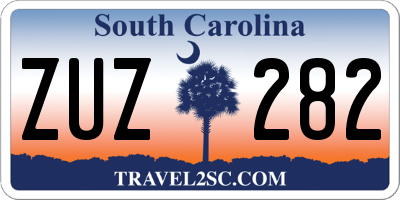 SC license plate ZUZ282