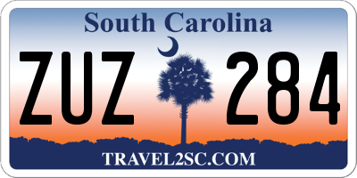 SC license plate ZUZ284