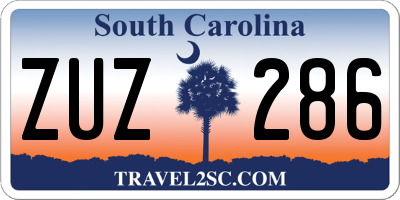 SC license plate ZUZ286
