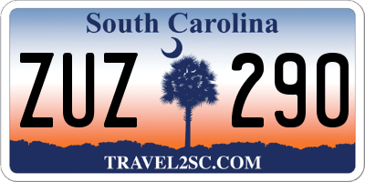 SC license plate ZUZ290