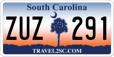 SC license plate ZUZ291