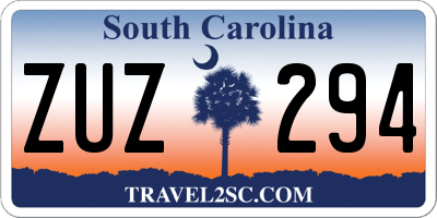 SC license plate ZUZ294