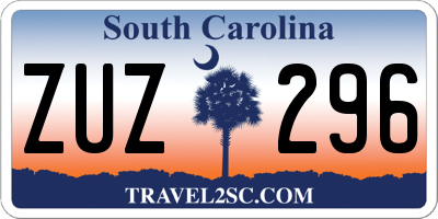 SC license plate ZUZ296