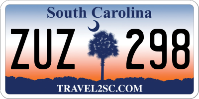 SC license plate ZUZ298