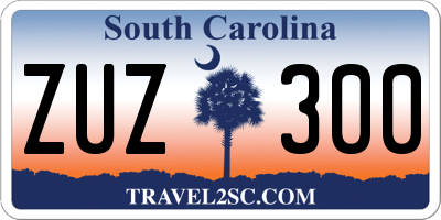 SC license plate ZUZ300