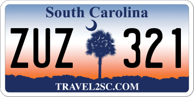 SC license plate ZUZ321