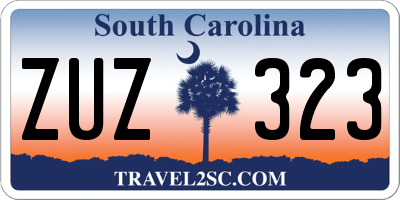 SC license plate ZUZ323