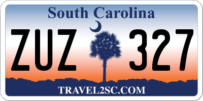 SC license plate ZUZ327