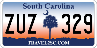SC license plate ZUZ329