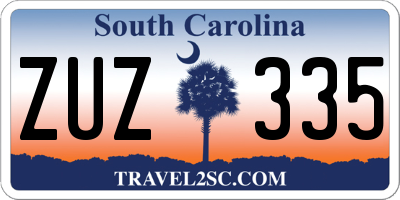 SC license plate ZUZ335