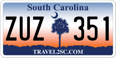 SC license plate ZUZ351