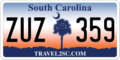 SC license plate ZUZ359