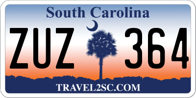 SC license plate ZUZ364