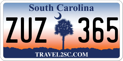SC license plate ZUZ365