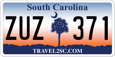 SC license plate ZUZ371