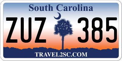 SC license plate ZUZ385