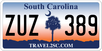 SC license plate ZUZ389