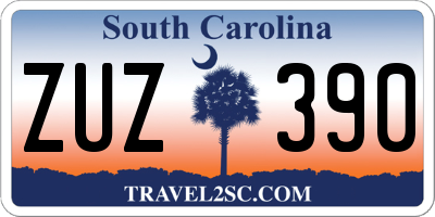 SC license plate ZUZ390
