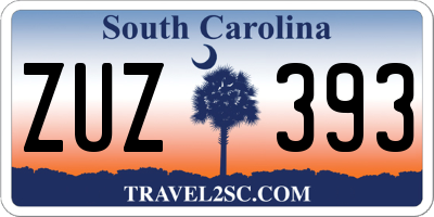 SC license plate ZUZ393