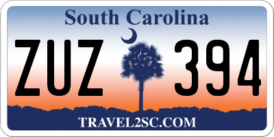 SC license plate ZUZ394